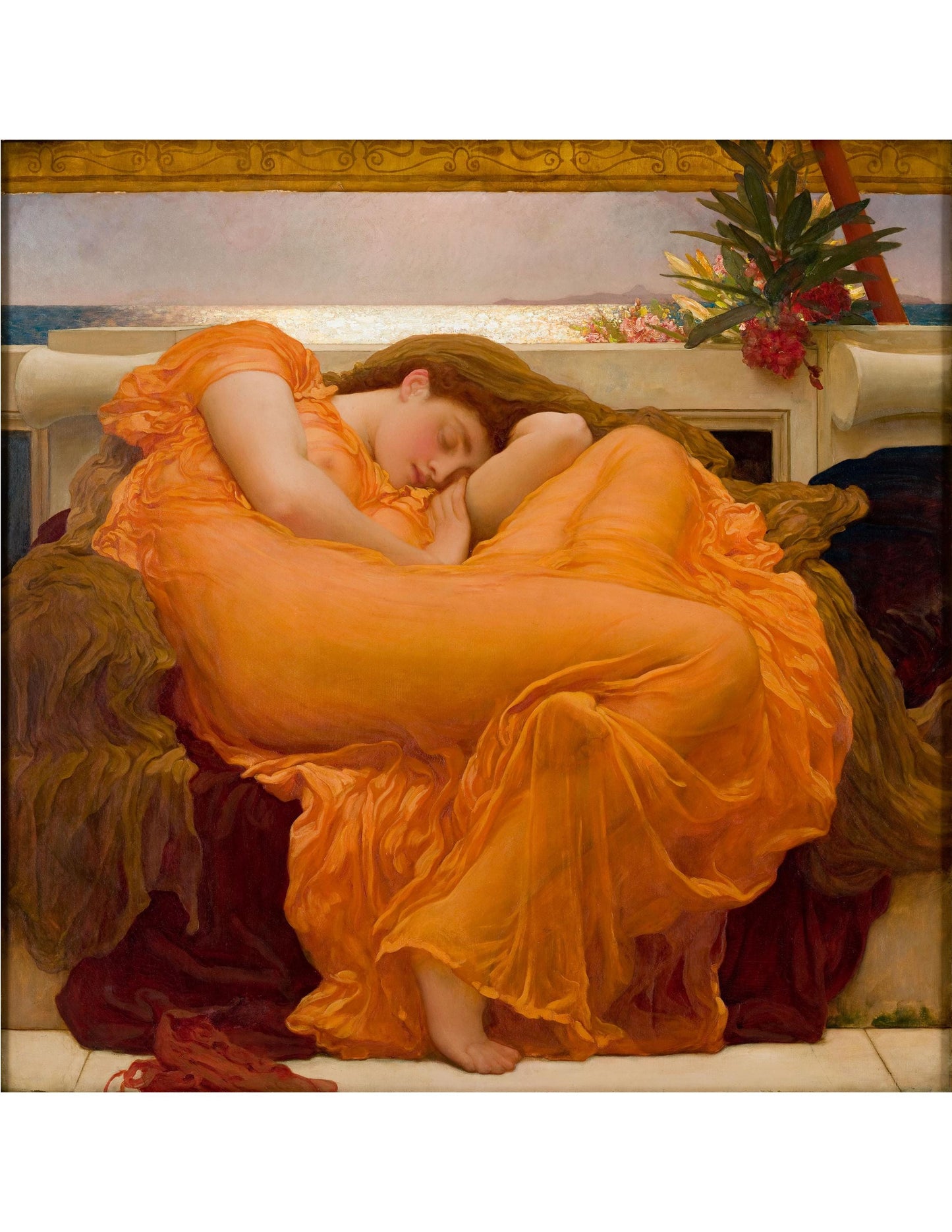 Flaming June - Frederic Leighton - ArtPrint - Victorian Painting - Romantic Classic Art - Wall Decor - Famous Artwork - Pre-Raphaelite Style