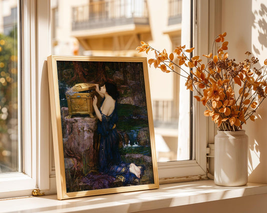 Pandora - John William Waterhouse - Pandoras Box - Art Print - Pre-Raphaelite Painting - Victorian Romance Art - Wall Decor - Famous Artwork