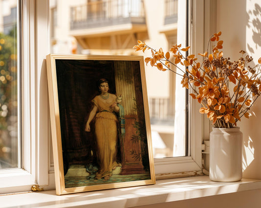 La Fileuse - John William Waterhouse - Art Print - Pre-Raphaelite Painting - Victorian Romance Art - Wall Decor - Famous Artwork