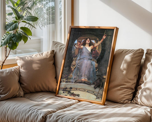 Circe Offering The Cup To Odysseus- John William Waterhouse - Art Print - Pre-Raphaelite Painting -Romance Art - Wall Decor - Famous Artwork