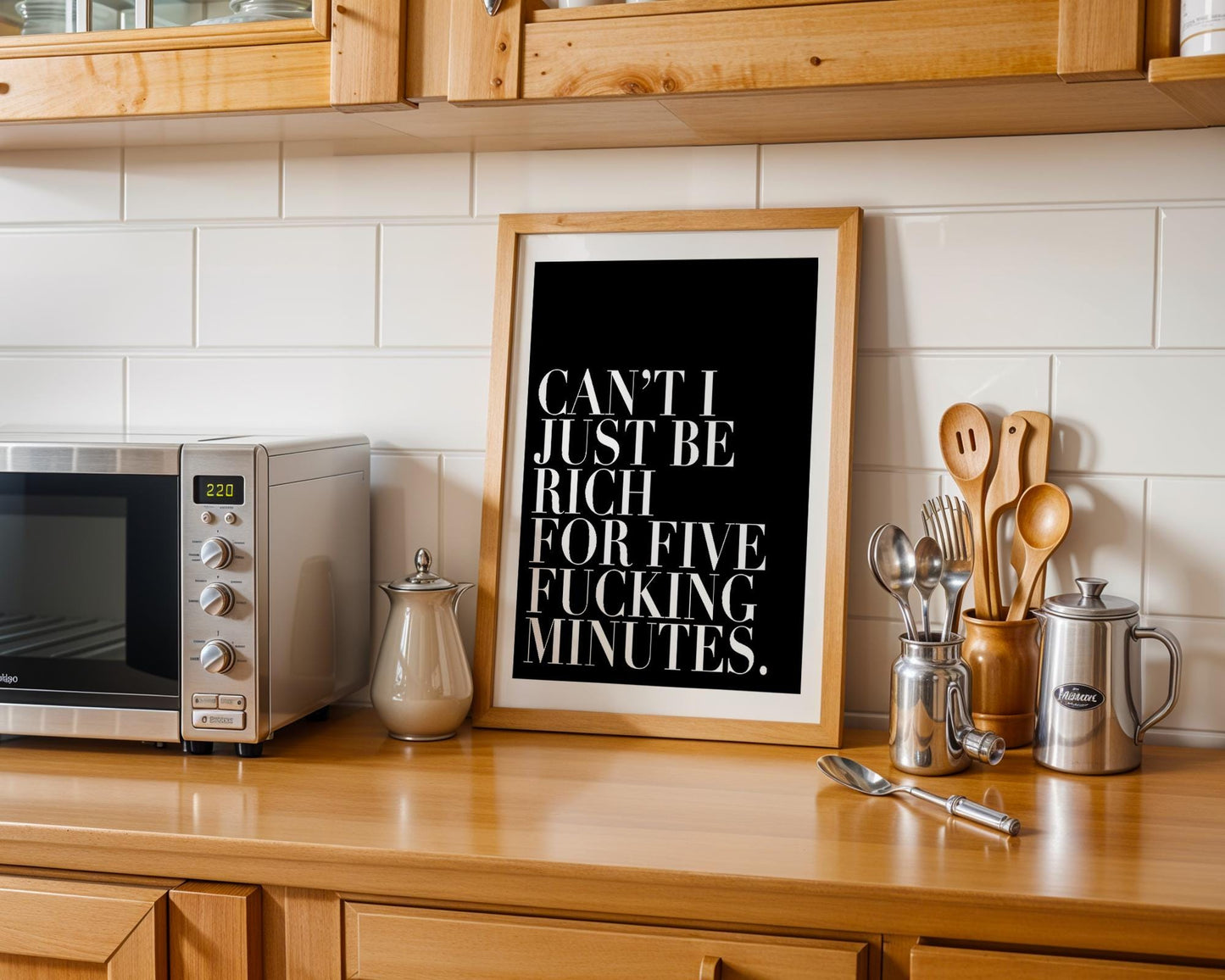 White Lotus Belinda Quote Print – “Can’t I Just Be Rich for Five Minutes” Minimalist Wall Art, Modern Typography Poster