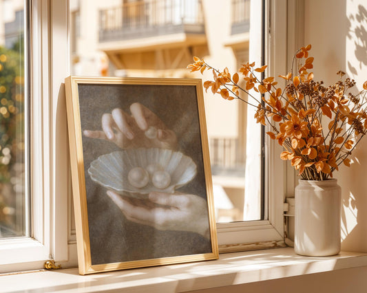 Hands with Pearls - Inspired by Pierre Mignard - Art Print - Baroque Painting - French Classical Art - Wall Decor - 17th Century Style