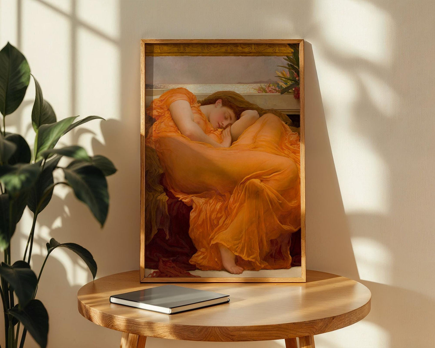 Flaming June - Frederic Leighton - ArtPrint - Victorian Painting - Romantic Classic Art - Wall Decor - Famous Artwork - Pre-Raphaelite Style