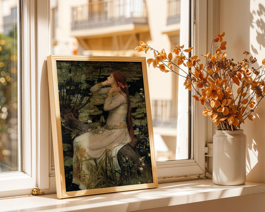 Ophelia - 1894 - John William Waterhouse - Art Print - Pre-Raphaelite Painting - Victorian Romance Art - Wall Decor - Famous Artwork