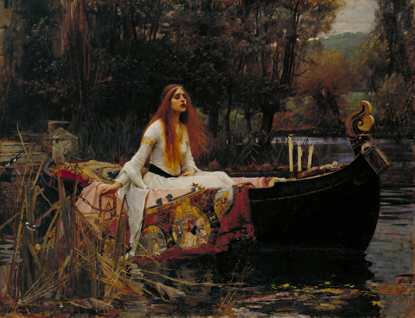 The Lady of Shalott - John William Waterhouse - Art Print - Pre-Raphaelite Painting - Victorian Romance Art - Wall Decor - Famous Artwork