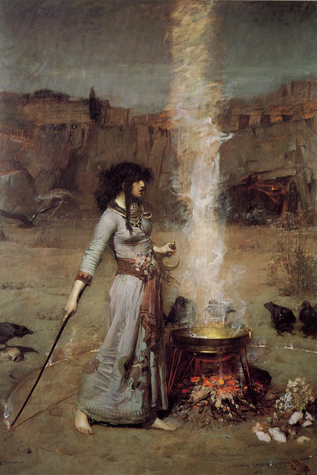The Magic Circle - John William Waterhouse - Art Print - Pre-Raphaelite Painting - Victorian Romance Art - Wall Decor - Famous Artwork