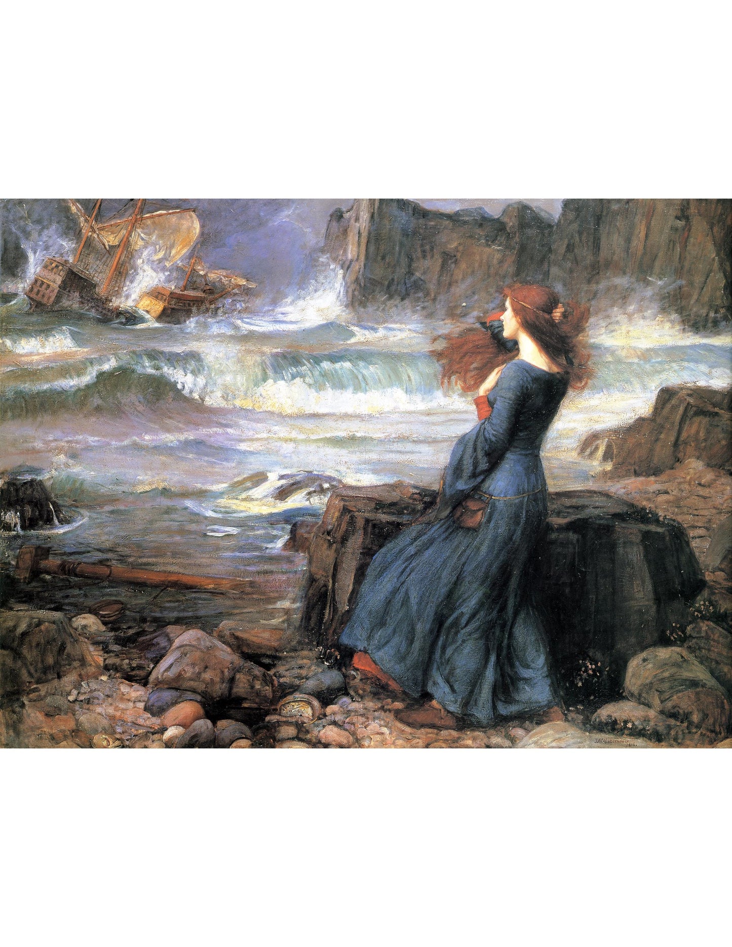 Miranda – The Tempest - John William Waterhouse - Art Print - Pre-Raphaelite Painting - Victorian Romance Art - Wall Decor - Famous Artwork