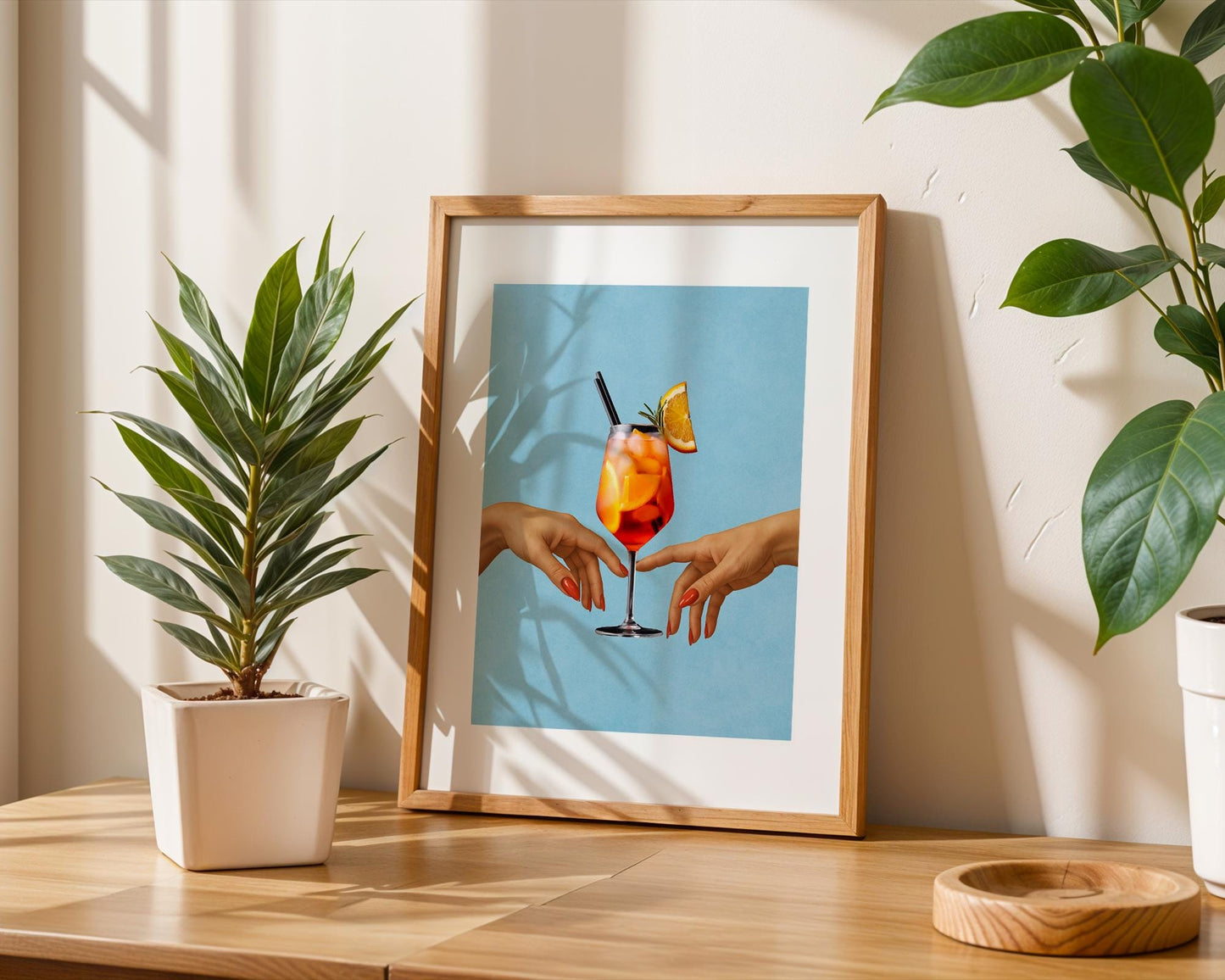 Aesthetic Cocktail Art Print - Aperol Spritz Wall Decor - Modern Bar Cart Art - Orange Drink Poster - Summer Beverage Print - Minimalist Art