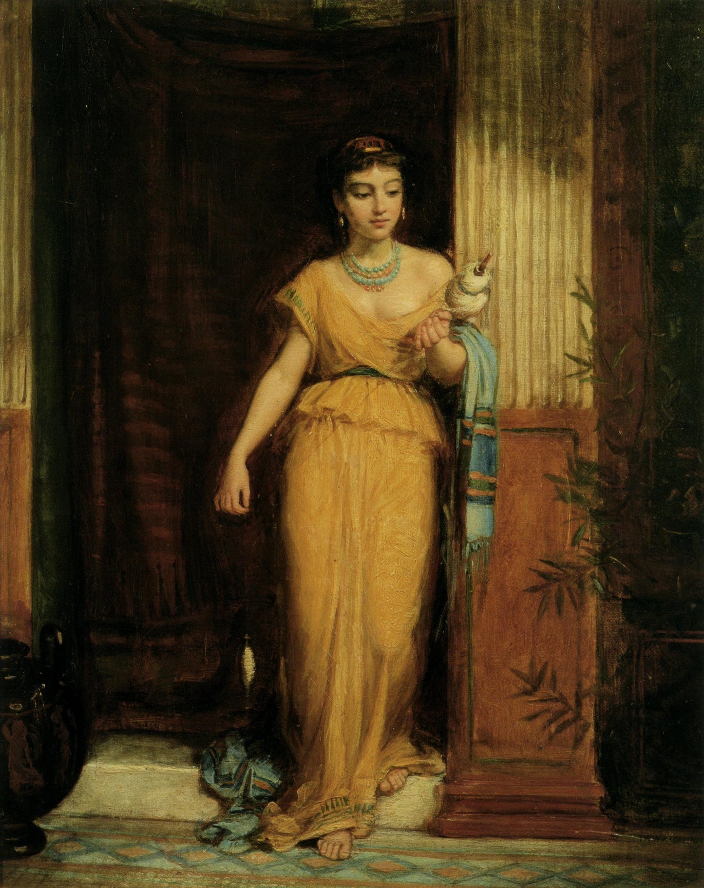 La Fileuse - John William Waterhouse - Art Print - Pre-Raphaelite Painting - Victorian Romance Art - Wall Decor - Famous Artwork