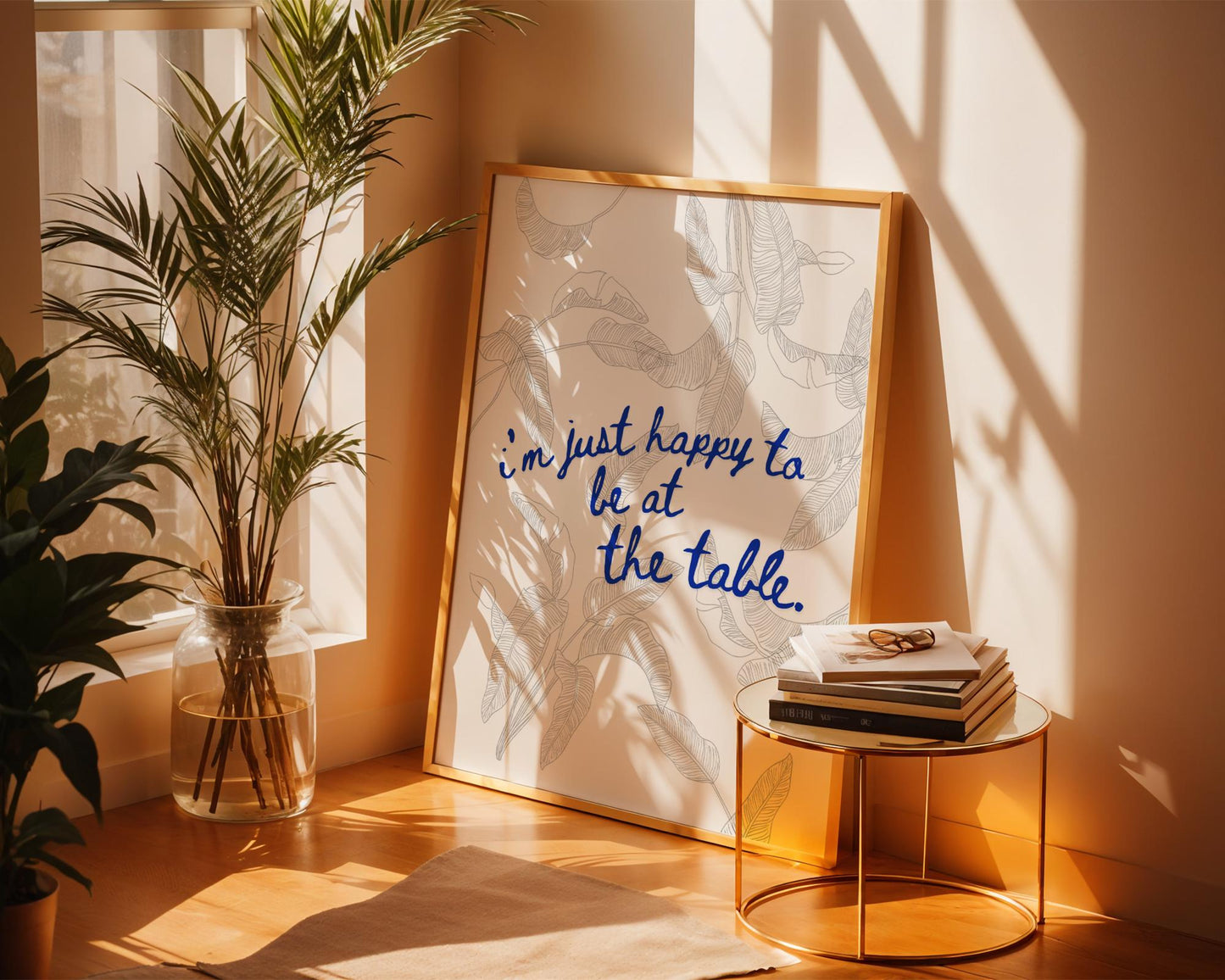 White Lotus Quote Wall Art - 'Happy to Be at the Table' Print - Carrie Coon Laurie Duffy Inspirational TV Quote - Minimalist Home Decor