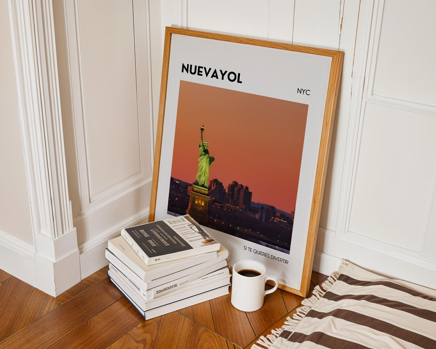 NUEVAYOL NYC Poster – Inspired by Bad Bunny Song – Statue Liberty Sunset Art Print – Spanish Nueva York Wall Decor – Si Te Quieres Divertir