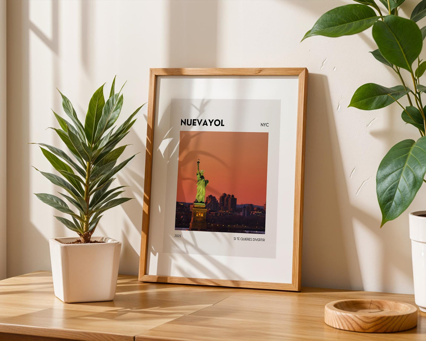 NUEVAYOL NYC Poster – Inspired by Bad Bunny Song – Statue Liberty Sunset Art Print – Spanish Nueva York Wall Decor – Si Te Quieres Divertir