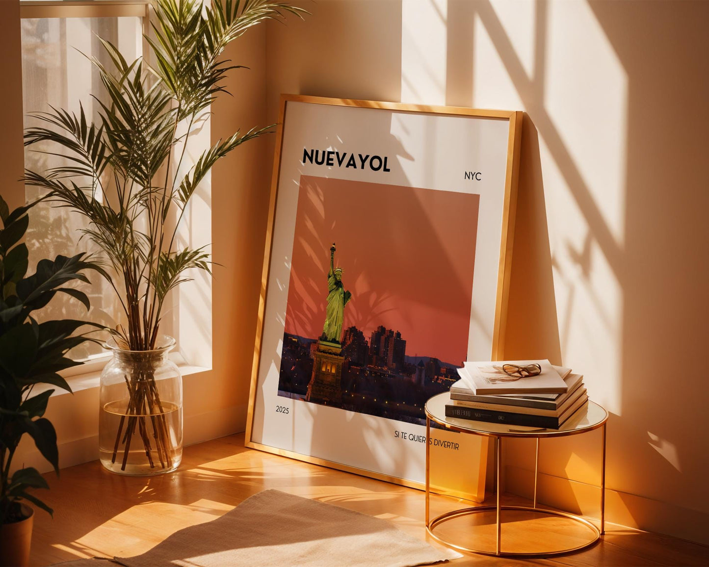 NUEVAYOL NYC Poster – Inspired by Bad Bunny Song – Statue Liberty Sunset Art Print – Spanish Nueva York Wall Decor – Si Te Quieres Divertir