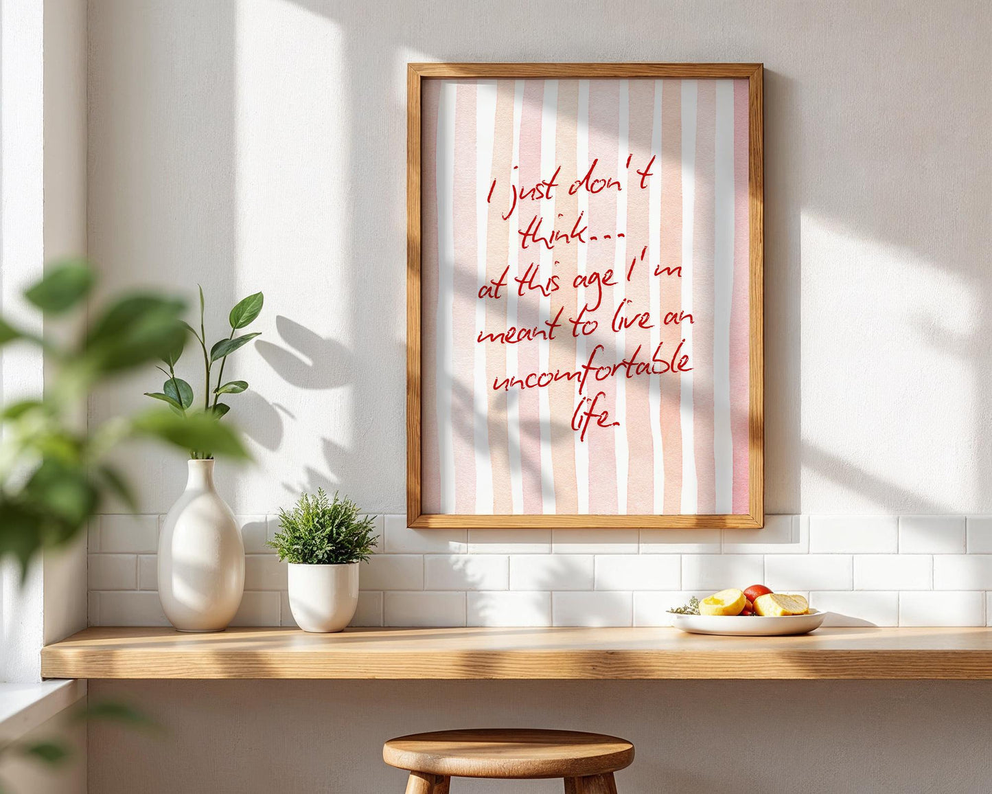 White Lotus Quote Print – “I Just Don’t Think at This Age” – Parker Posey Wall Art – Boho Watercolor TV Poster – Funny TV Quote Decor