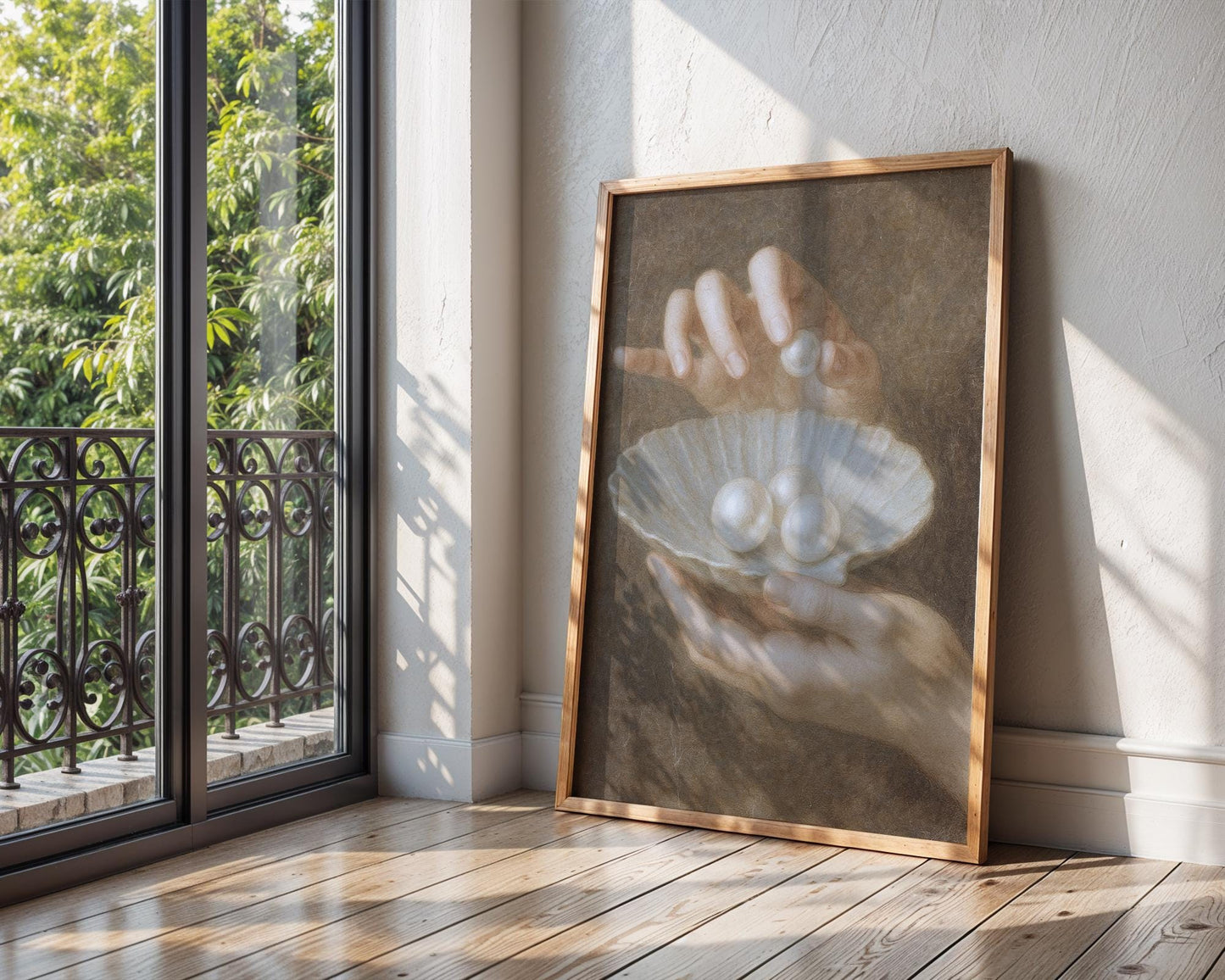 Hands with Pearls - Inspired by Pierre Mignard - Art Print - Baroque Painting - French Classical Art - Wall Decor - 17th Century Style