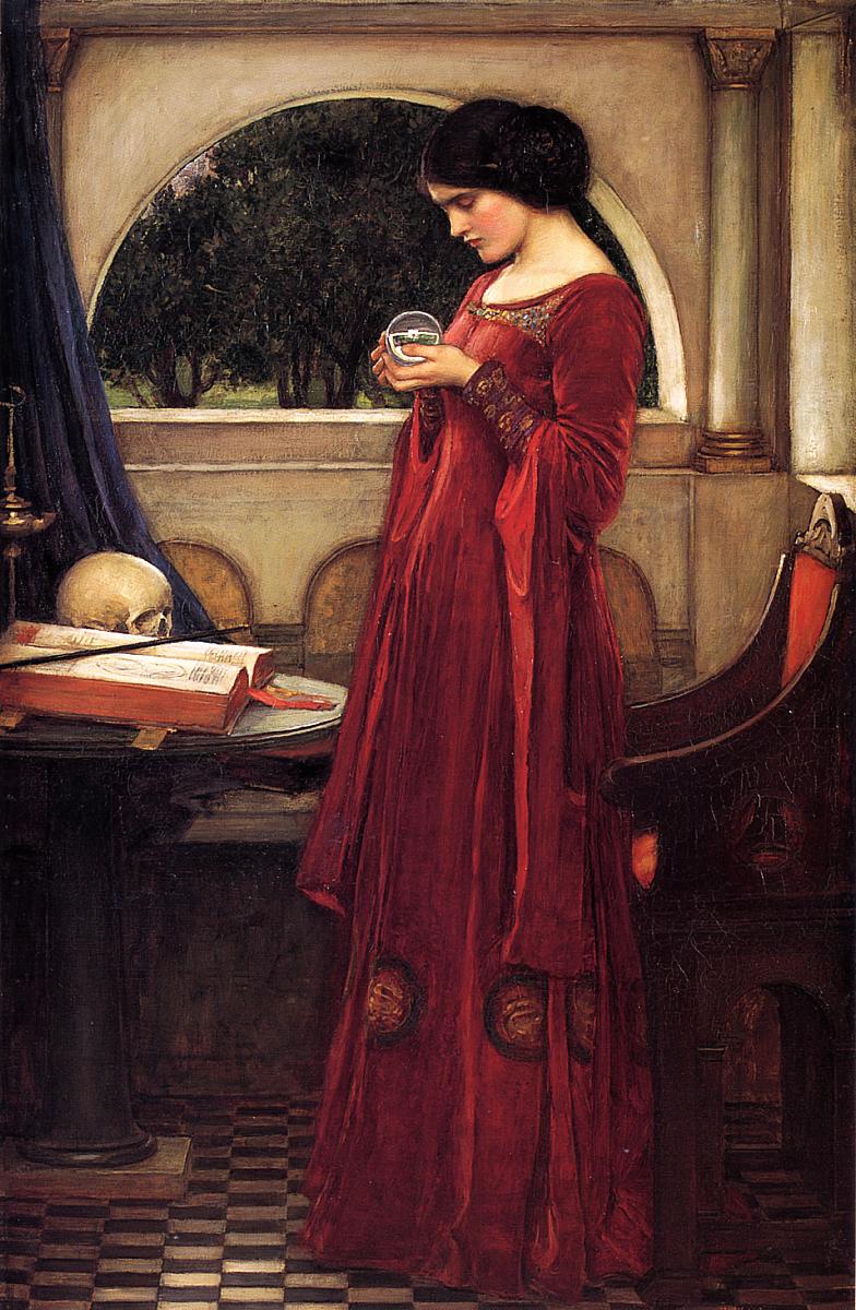 The Crystal Ball - John William Waterhouse - Art Print - Pre-Raphaelite Painting - Victorian Romance Art - Wall Decor - Famous Artwork