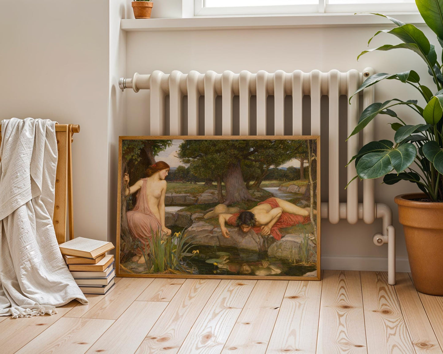 Echo and Narcissus - John William Waterhouse - Art Print - Pre-Raphaelite Painting - Victorian Romance Art - Wall Decor - Famous Artwork