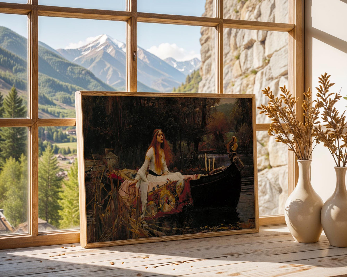 The Lady of Shalott - John William Waterhouse - Art Print - Pre-Raphaelite Painting - Victorian Romance Art - Wall Decor - Famous Artwork