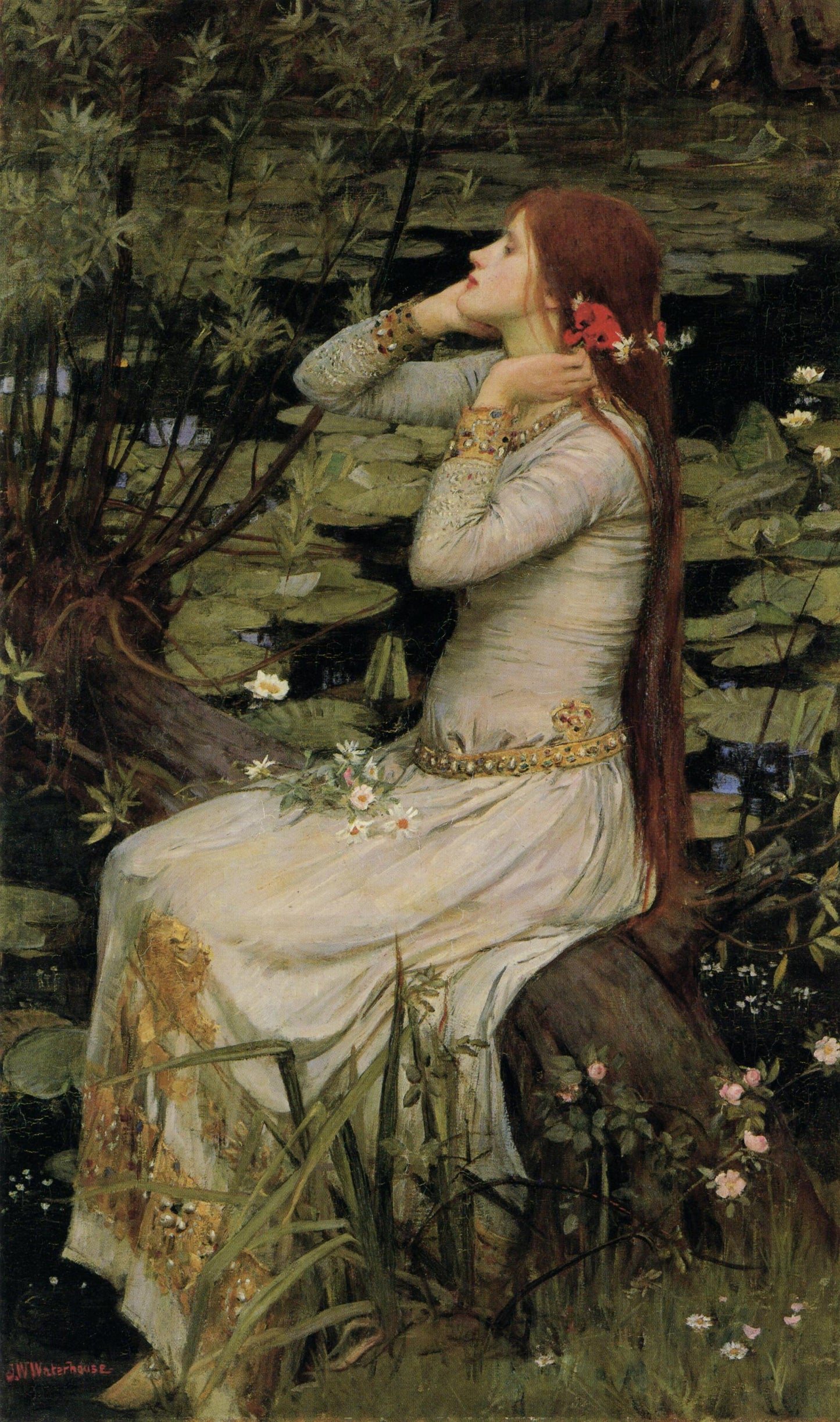 Ophelia - 1894 - John William Waterhouse - Art Print - Pre-Raphaelite Painting - Victorian Romance Art - Wall Decor - Famous Artwork