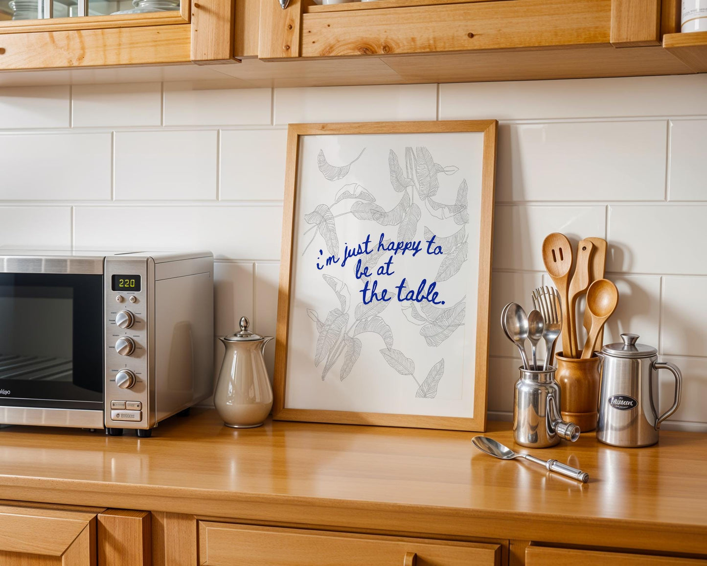 White Lotus Quote Wall Art - 'Happy to Be at the Table' Print - Carrie Coon Laurie Duffy Inspirational TV Quote - Minimalist Home Decor