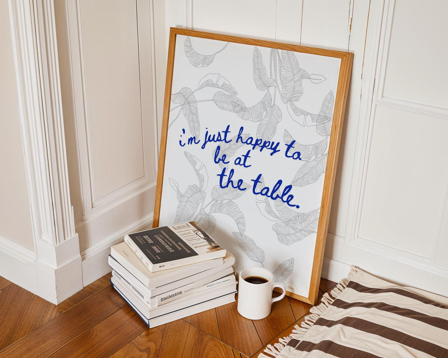 White Lotus Quote Wall Art - 'Happy to Be at the Table' Print - Carrie Coon Laurie Duffy Inspirational TV Quote - Minimalist Home Decor