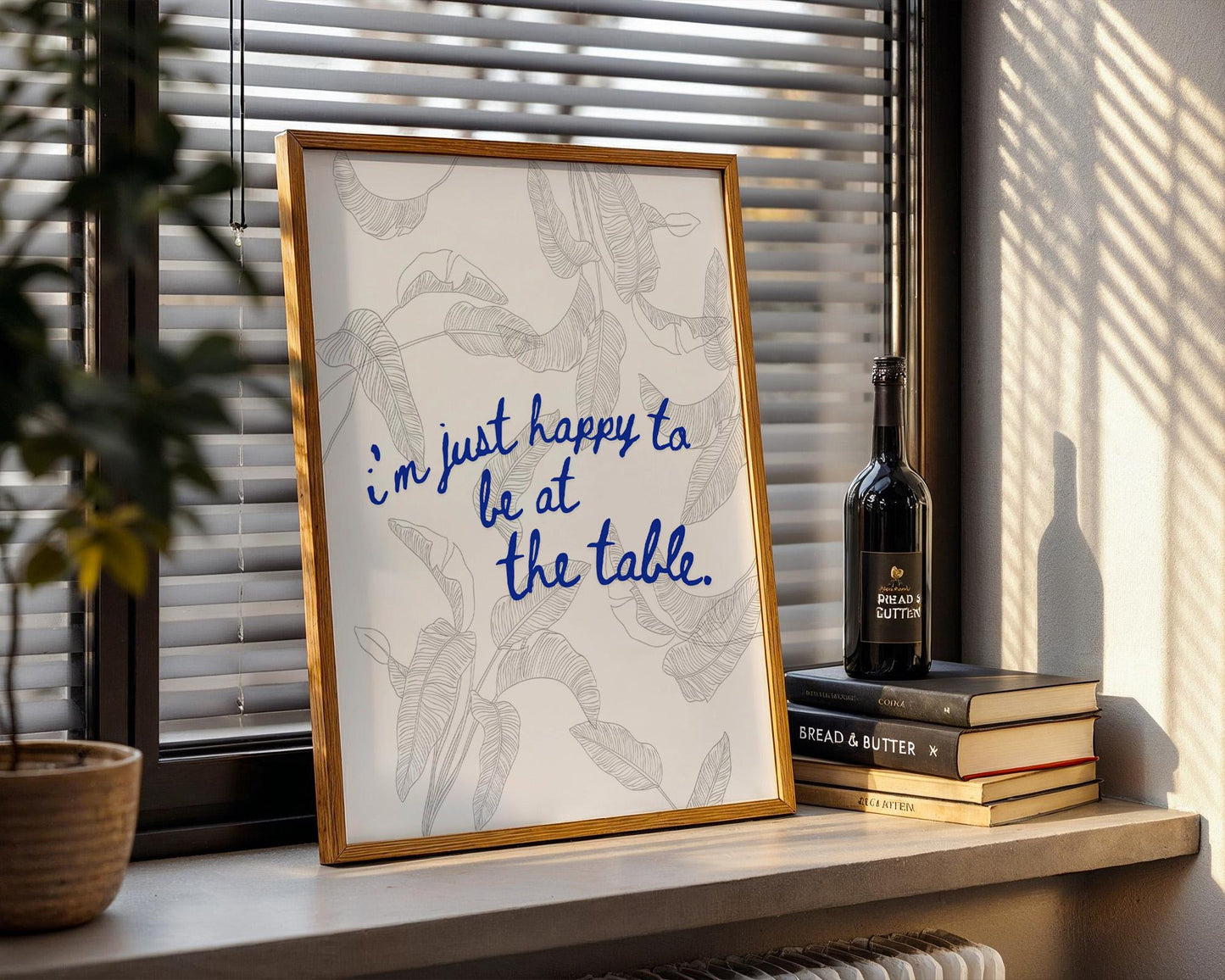 White Lotus Quote Wall Art - 'Happy to Be at the Table' Print - Carrie Coon Laurie Duffy Inspirational TV Quote - Minimalist Home Decor